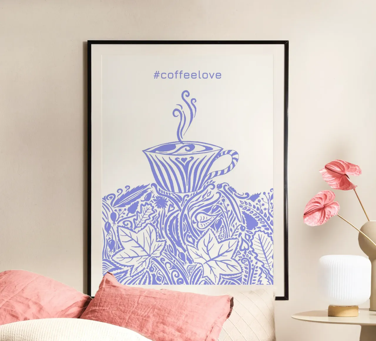 #coffeelove - Hellblau poster da PaperLine Art