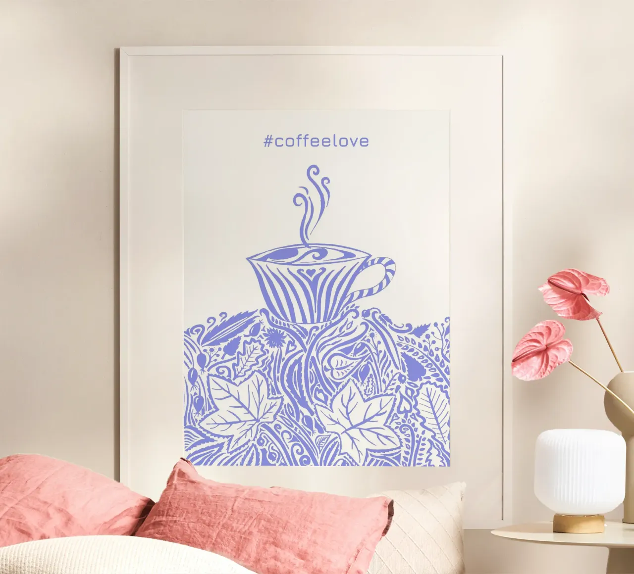 #coffeelove - Hellblau poster da PaperLine Art