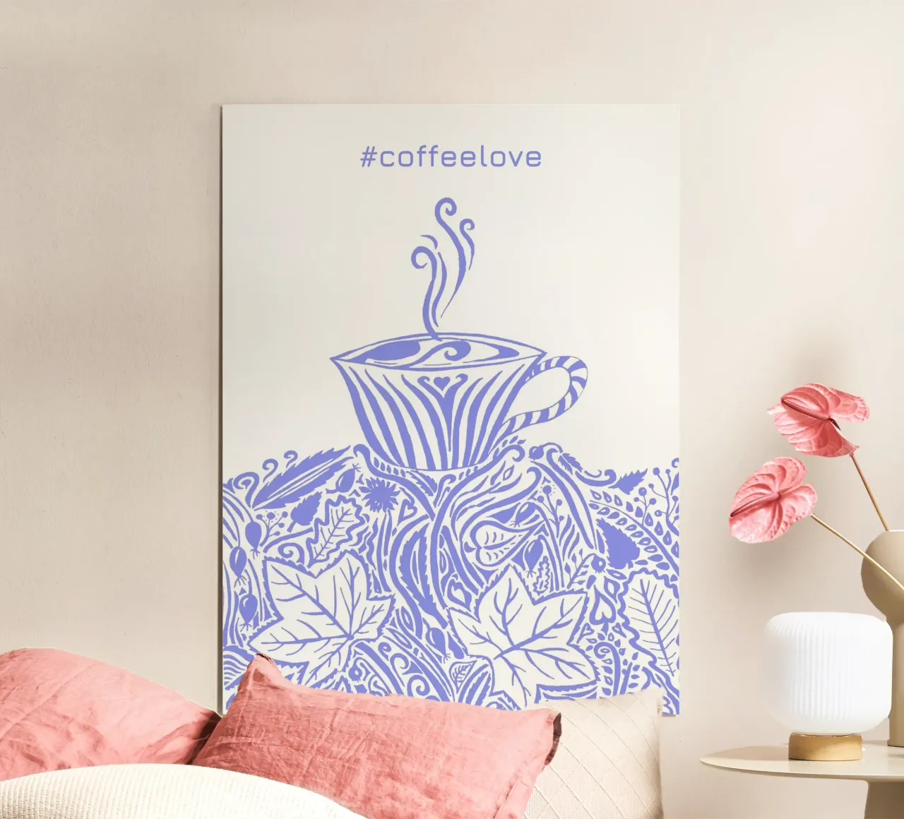 #coffeelove - Hellblau poster da PaperLine Art