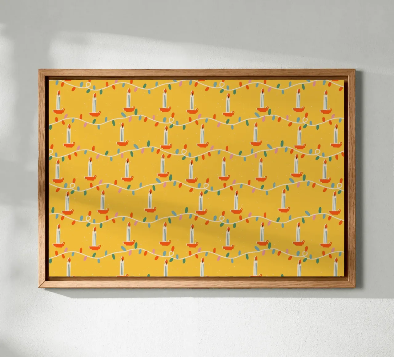 Christmas Pattern No 34 tela con Cornice a cassetta da treechild