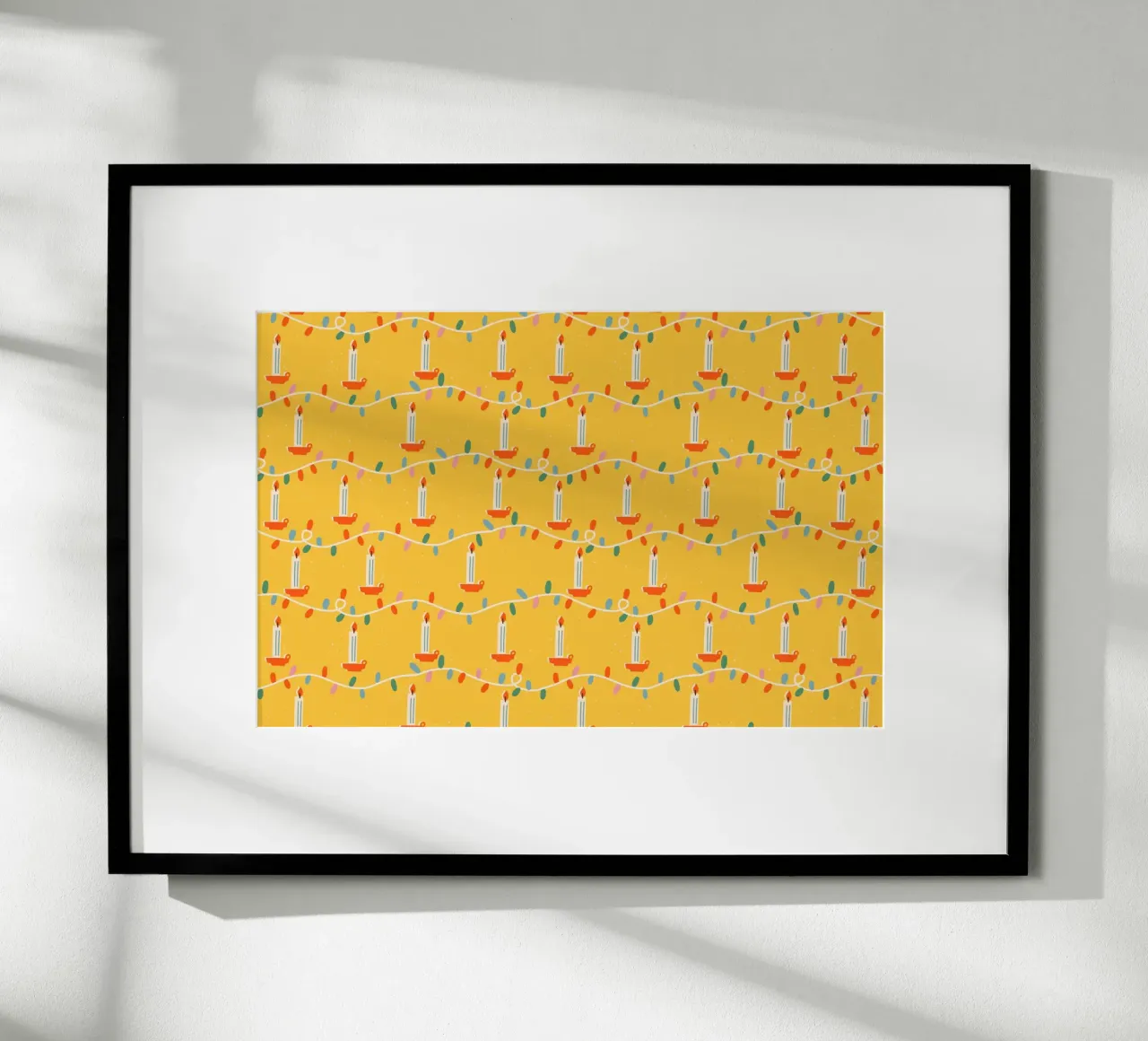 Christmas Pattern No 34 poster con telaio in alluminio da treechild