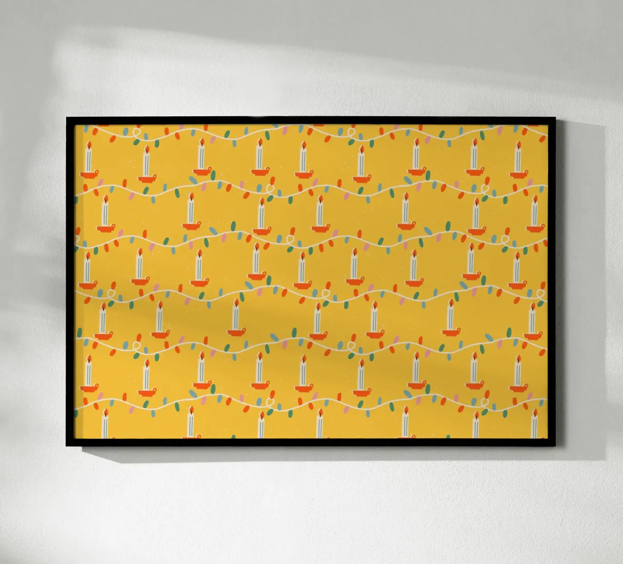 Christmas Pattern No 34 poster con telaio in alluminio da treechild
