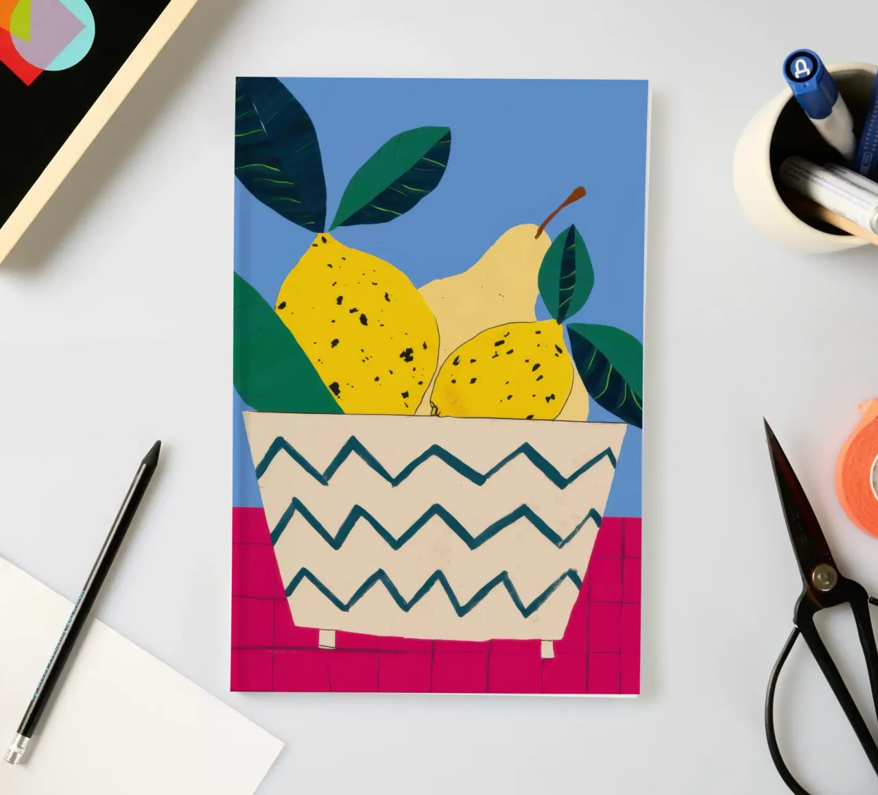 Pear on Zigzag notebook by Mark Solaria