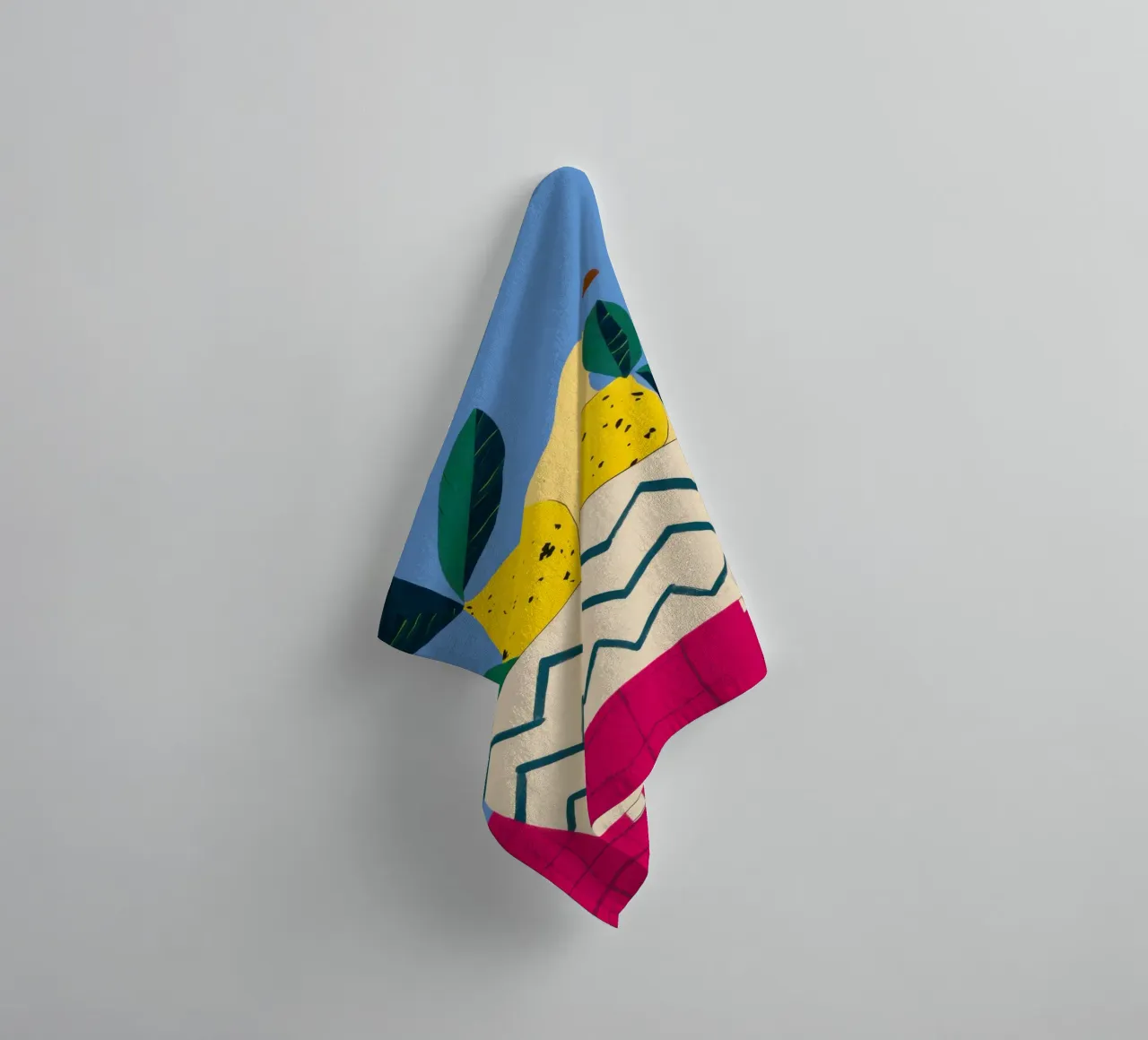Pear on Zigzag towel by Mark Solaria