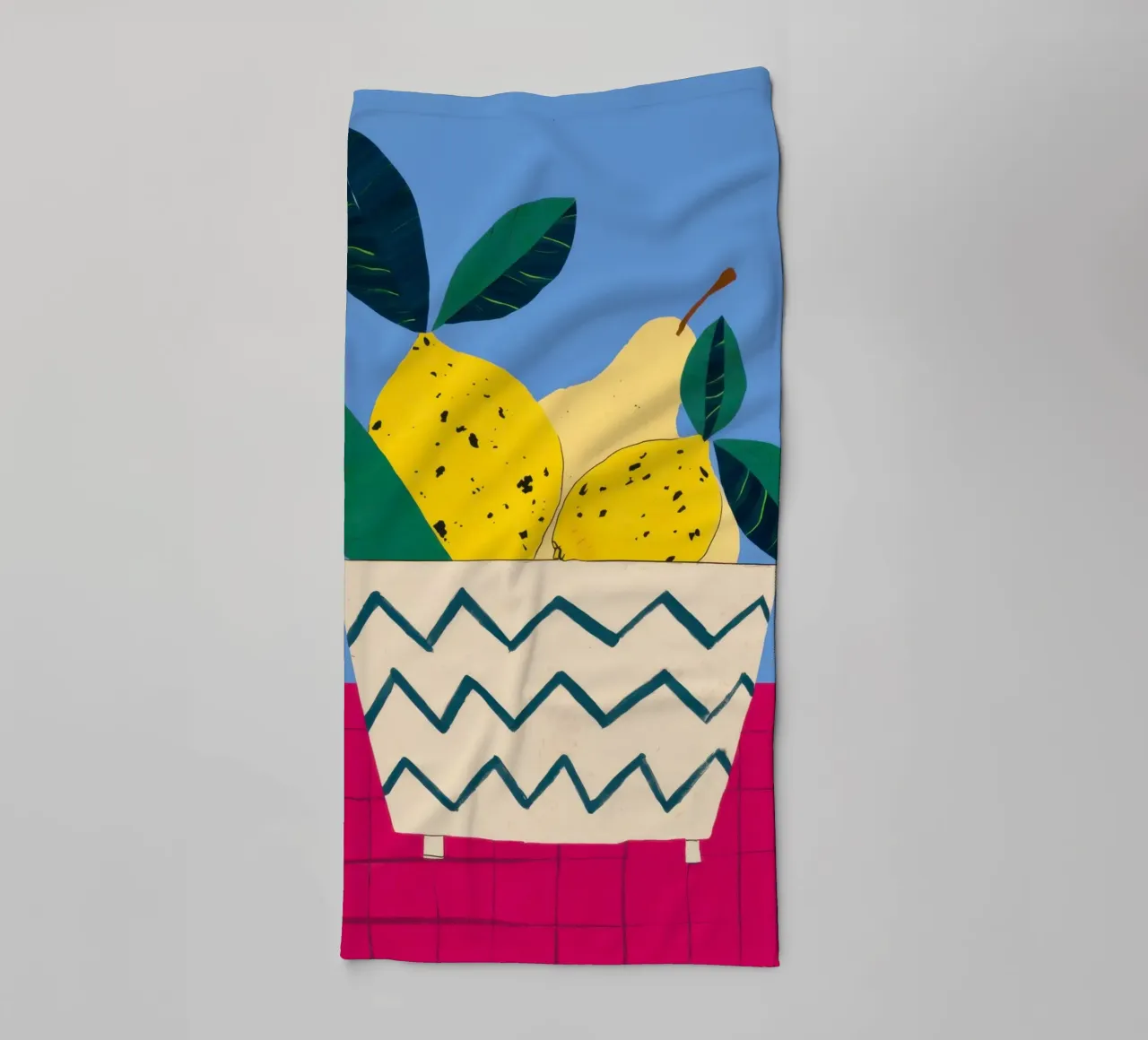 Pear on Zigzag towel by Mark Solaria