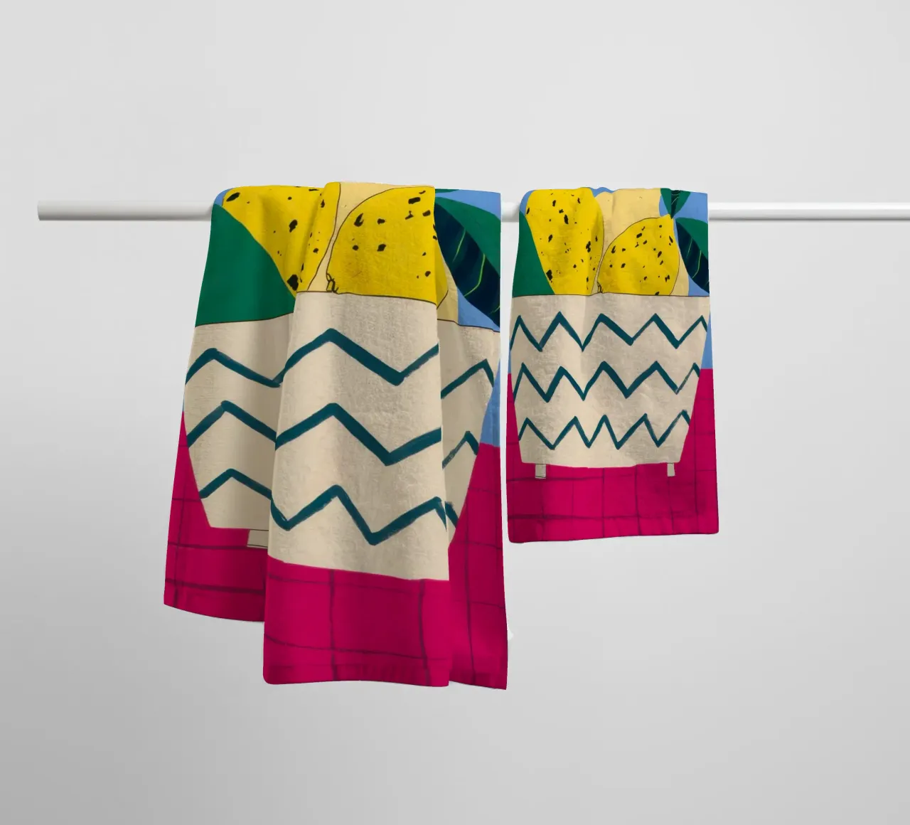 Pear on Zigzag towel by Mark Solaria