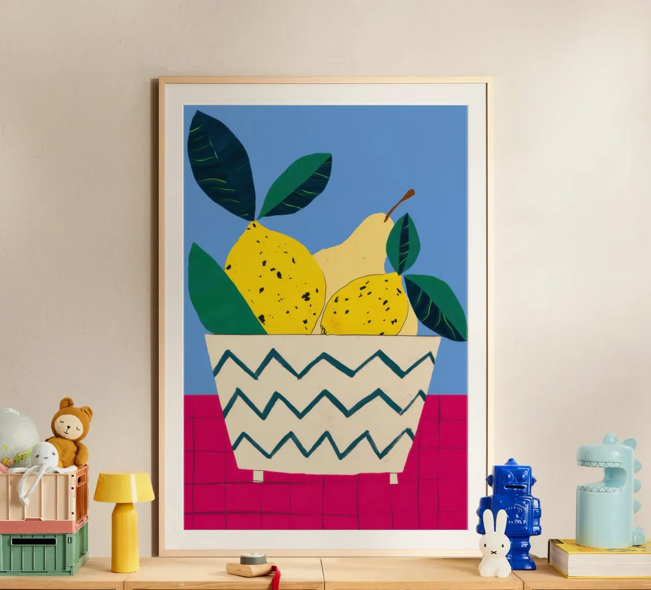 Birne auf Zickzack Poster von Mark Solaria