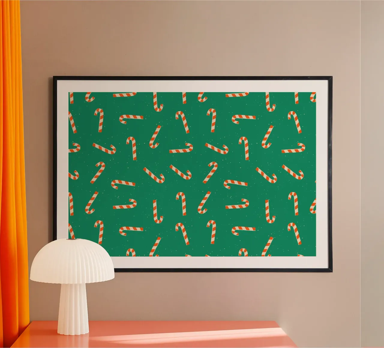 Christmas Pattern No 36 poster con telaio in plastica da treechild