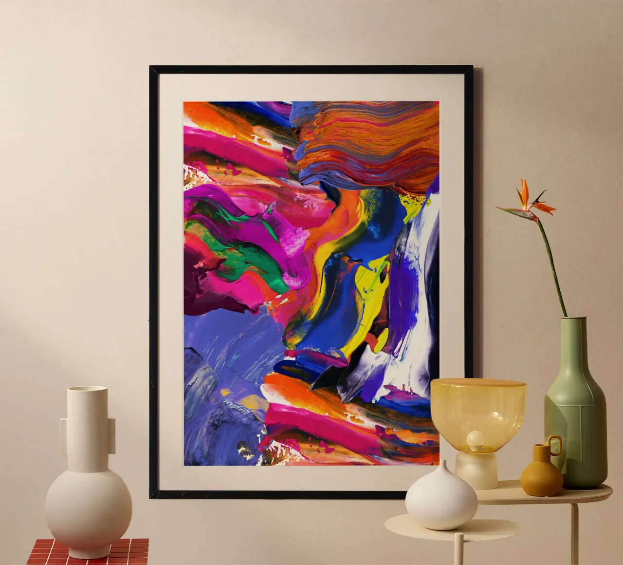 Echoes in Color poster con telaio in alluminio da RS LAB STUDIO