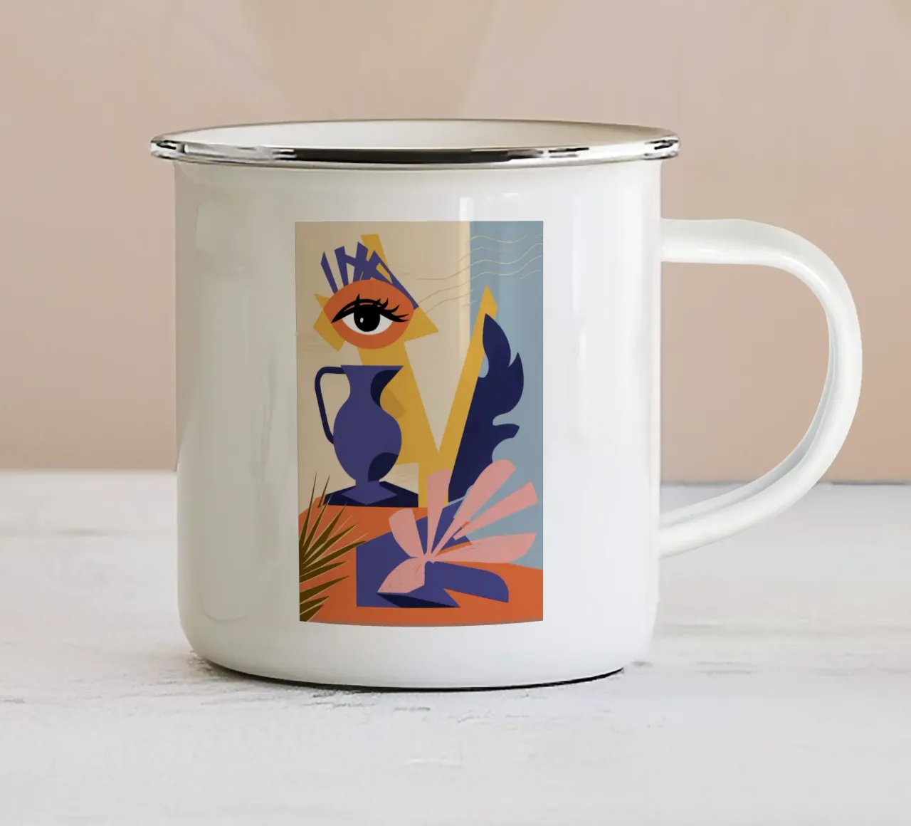 Mystiek Oog Abstract emaille mok van Gaia Viesta