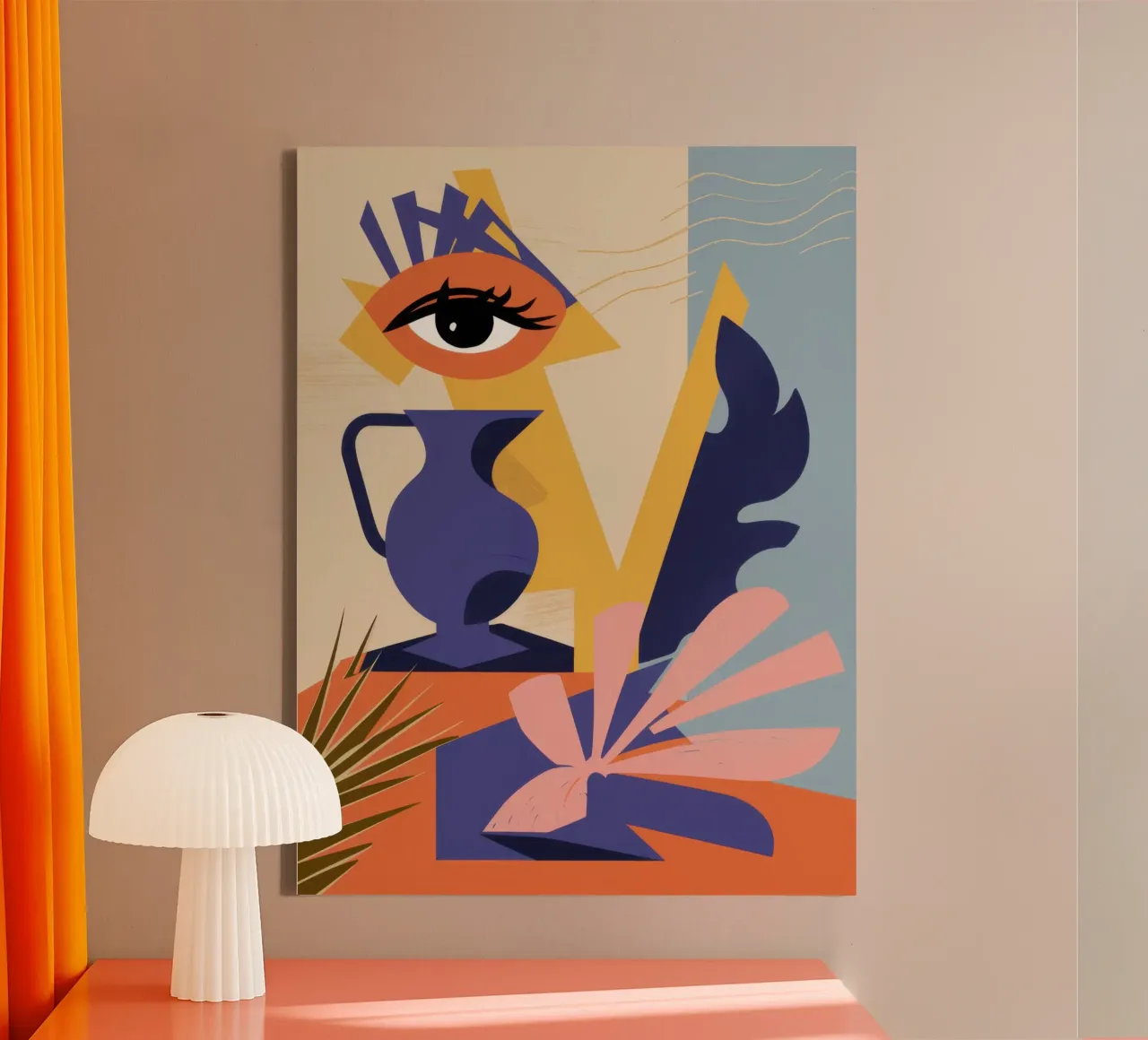Mystiek Oog Abstract canvas met Baklijst van Gaia Viesta