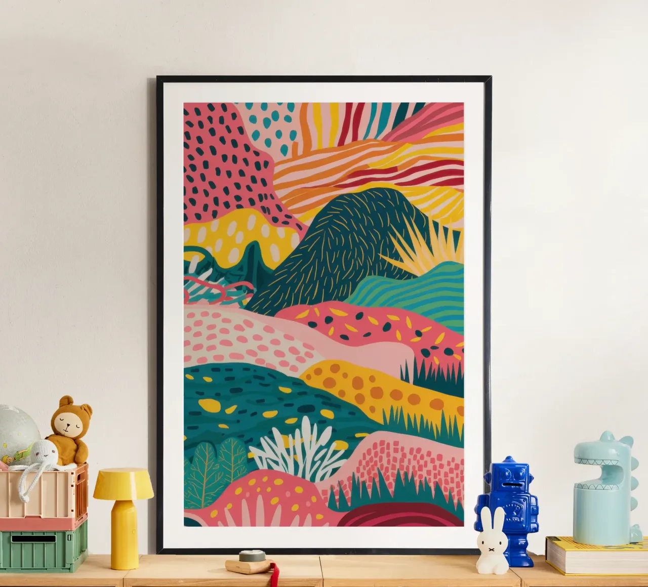 Abstracte heuvelgolven poster van Irish Strokes