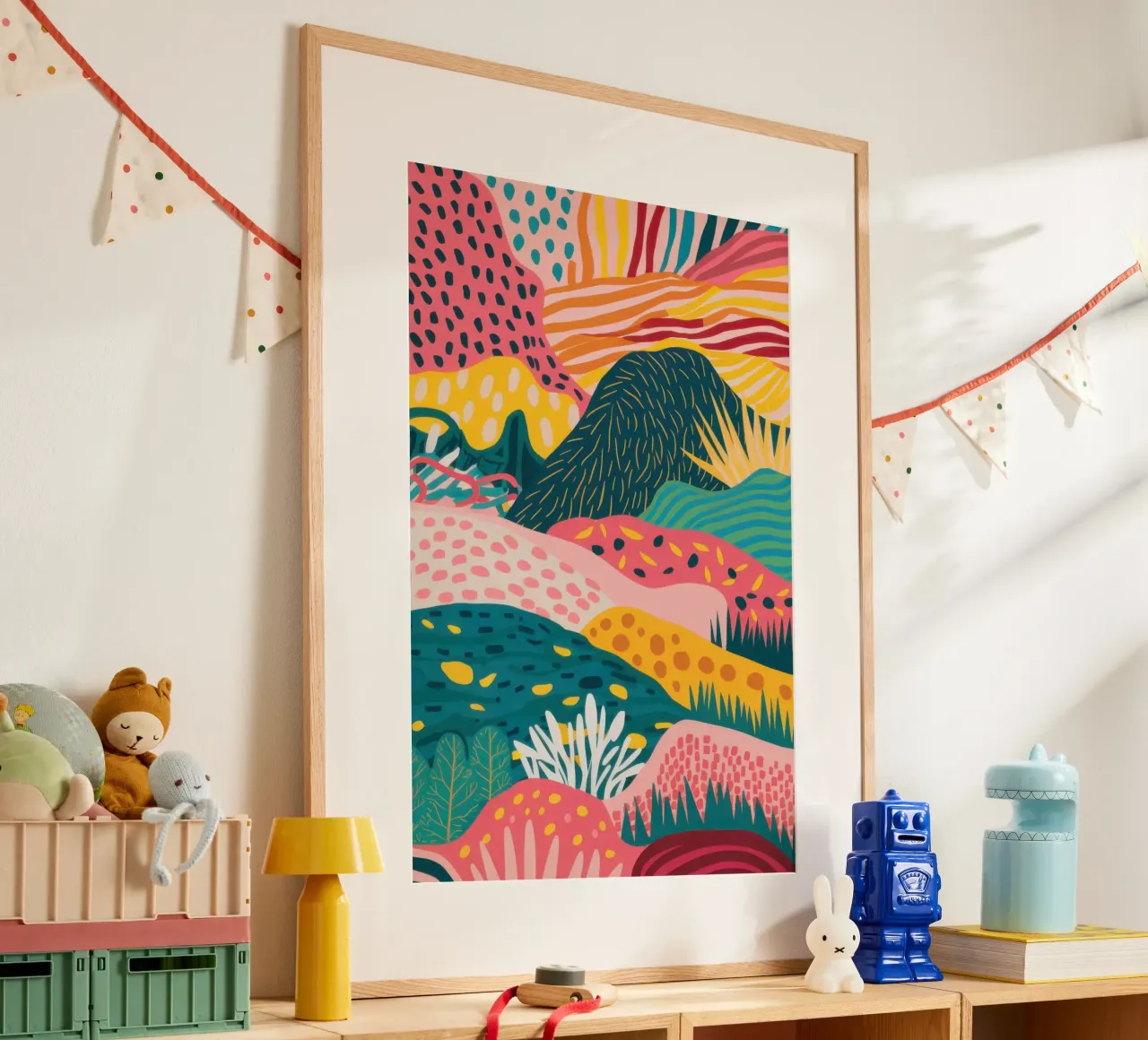 Abstracte heuvelgolven poster van Irish Strokes