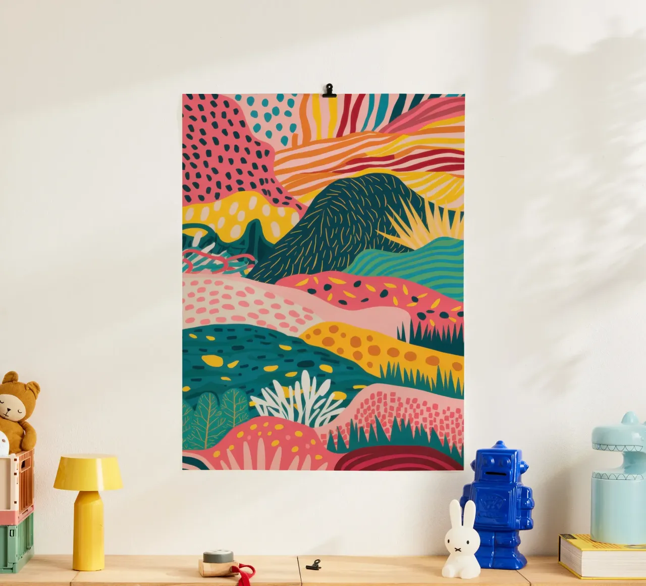 Abstracte heuvelgolven poster van Irish Strokes