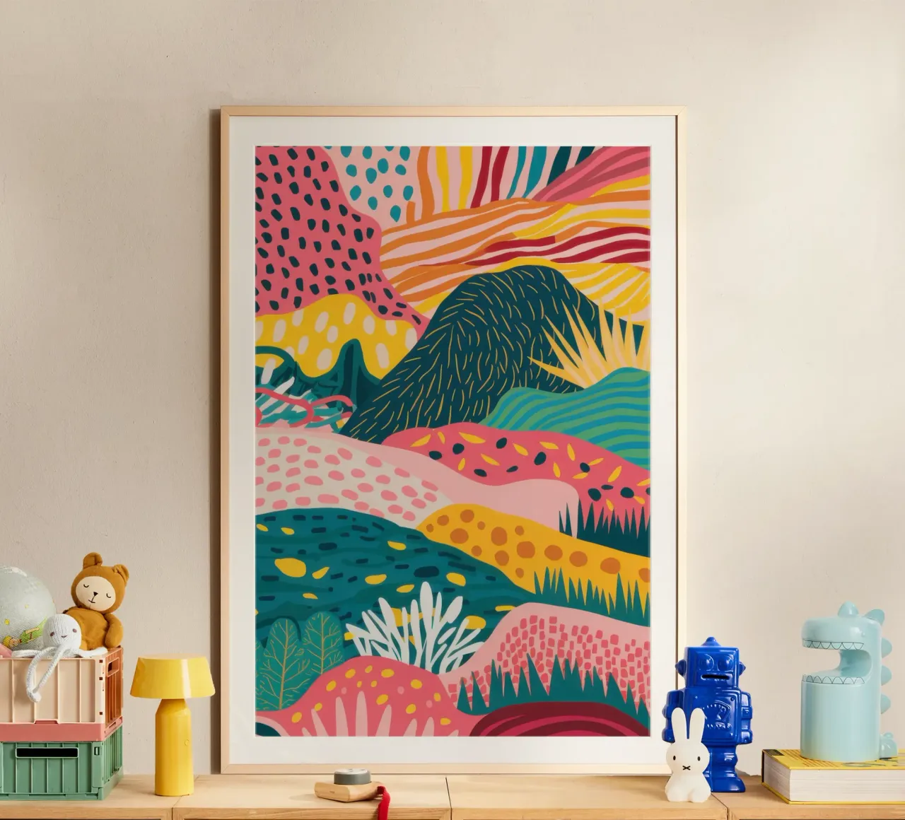 Abstracte heuvelgolven poster van Irish Strokes