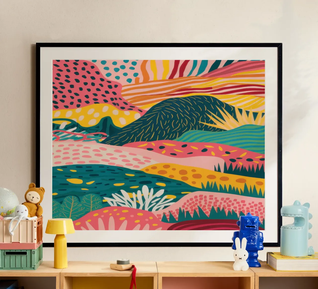 Abstracte heuvelgolven poster van Irish Strokes