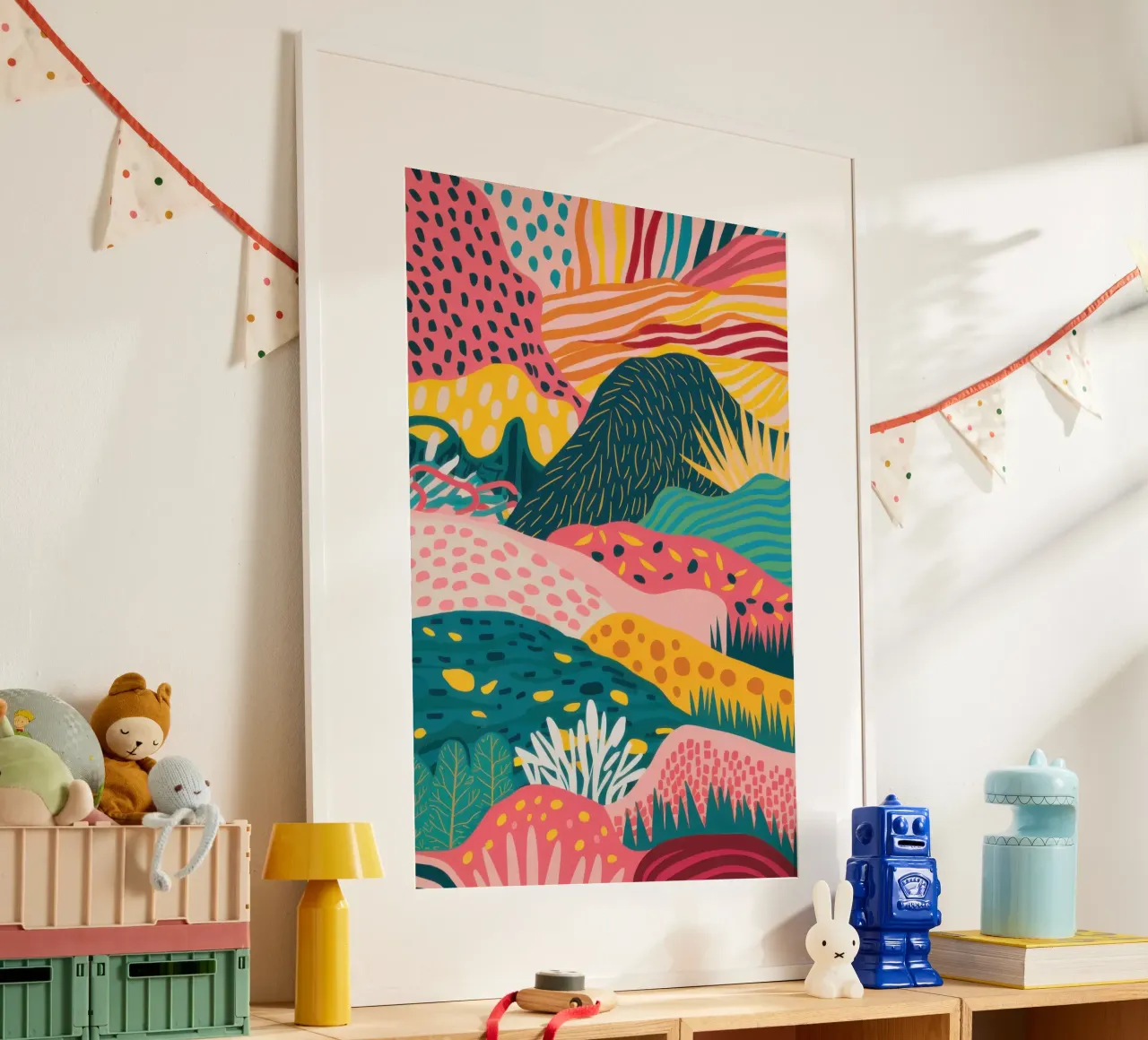 Abstracte heuvelgolven poster van Irish Strokes