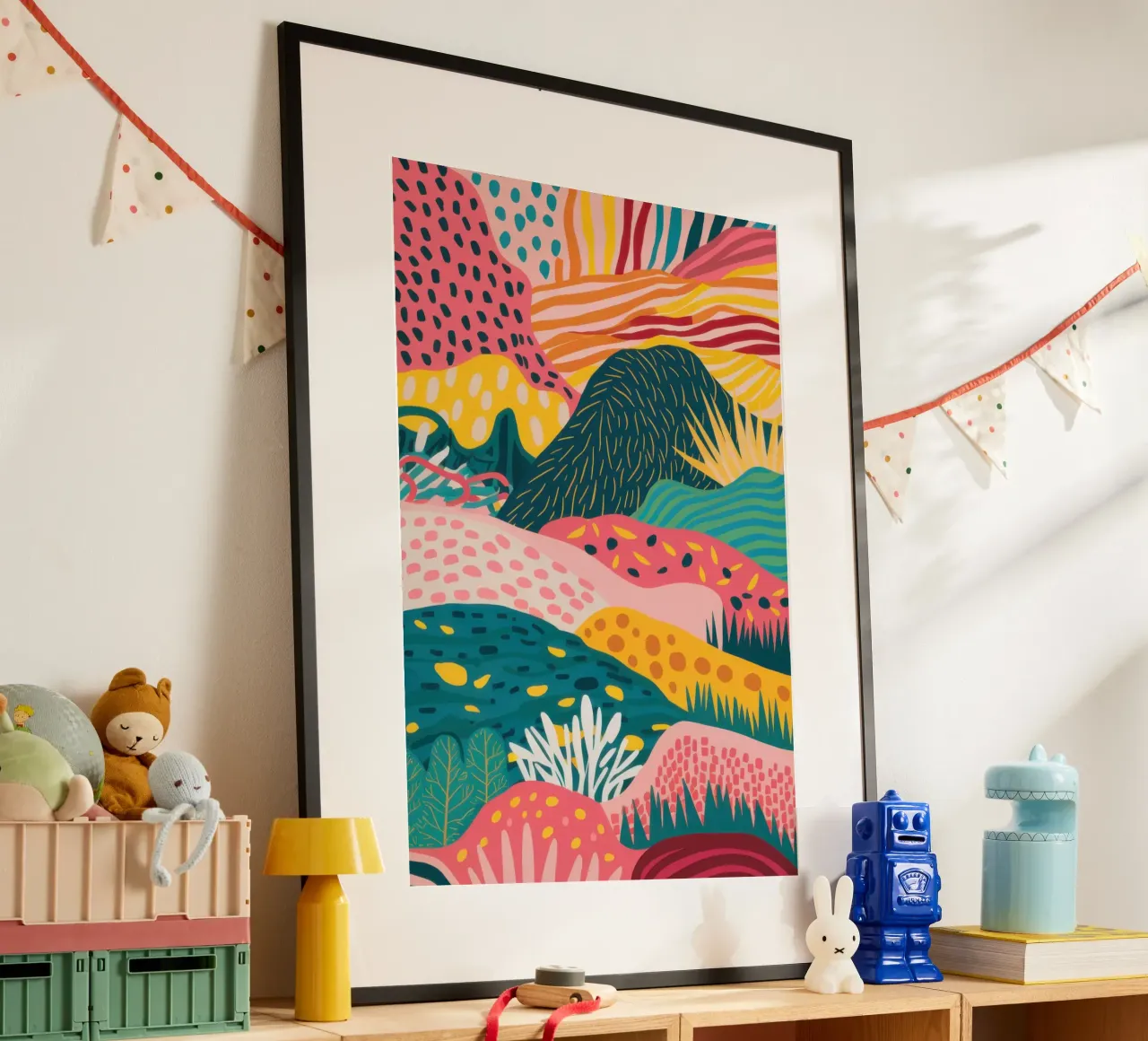 Abstracte heuvelgolven poster van Irish Strokes