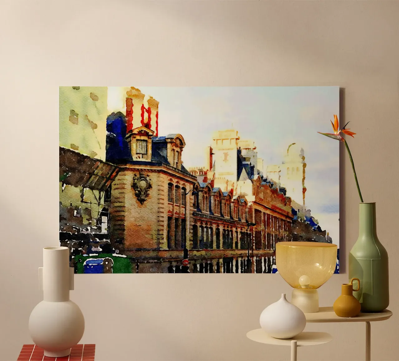 In Parijs canvas met Baklijst van Massimo Frascogna