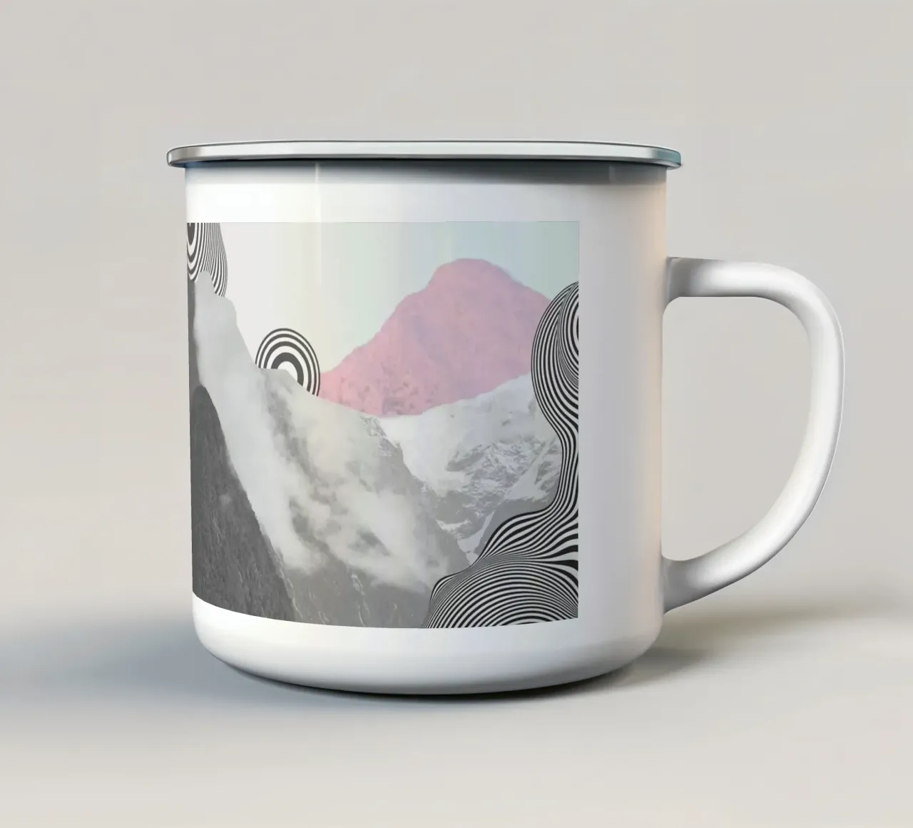 Dreams Beyond Terrain | Press Play Kunstdruk Collage emaille mok van Press Play Art Prints