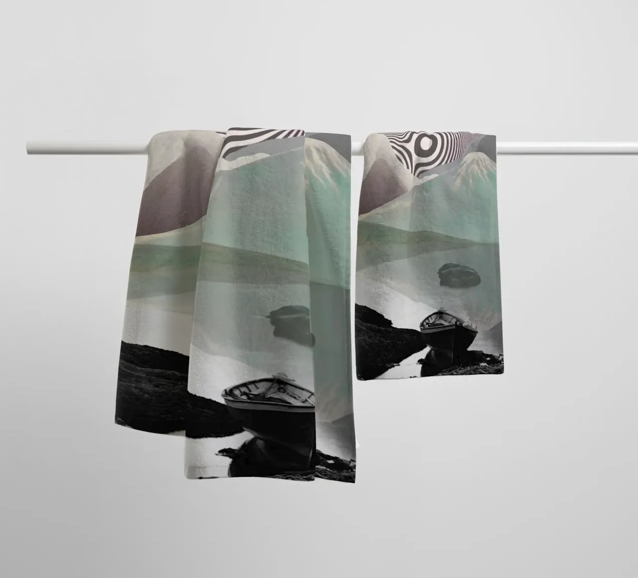 Dreams Beyond Terrain | Press Play Art Print Collage towel by Press Play Art Prints