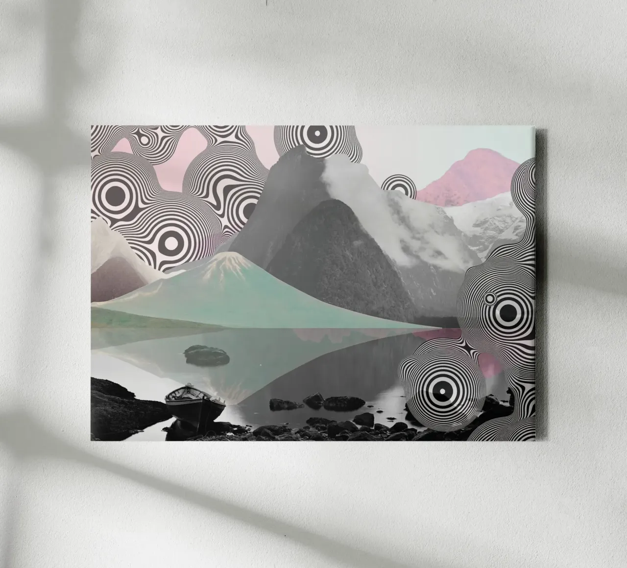 Dreams Beyond Terrain | Press Play Art Print Collage canvas with Floater frame by Press Play Art Prints