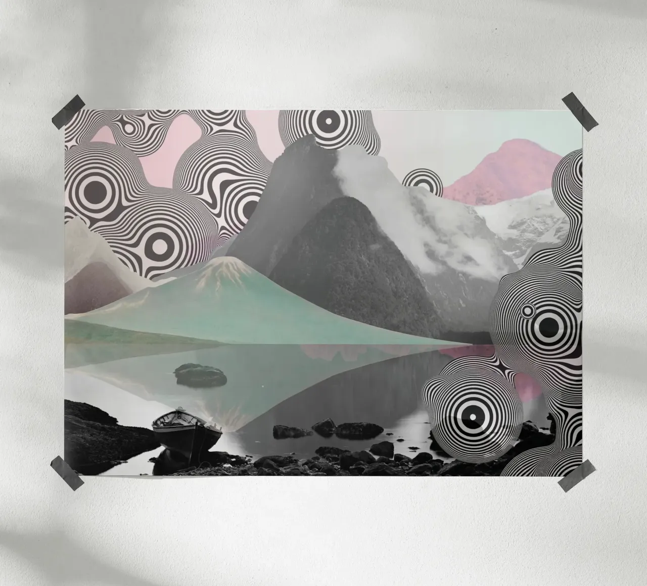 Dreams Beyond Terrain | Press Play Kunstdruk Collage poster van Press Play Art Prints