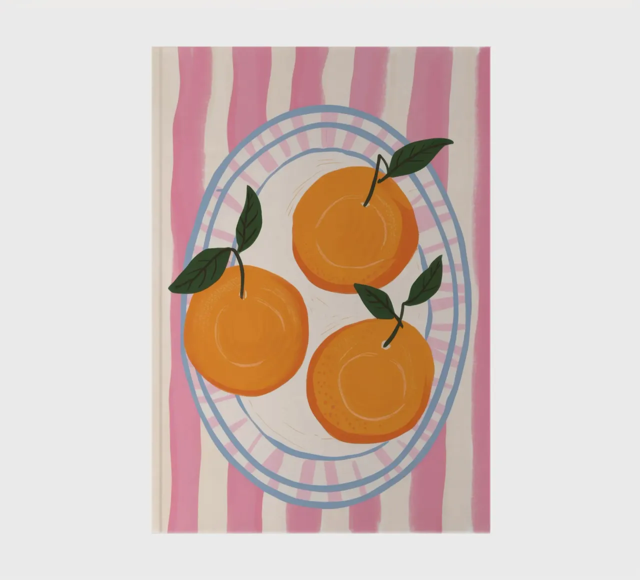 Oranges on Stripe notebook by Gaia Viesta