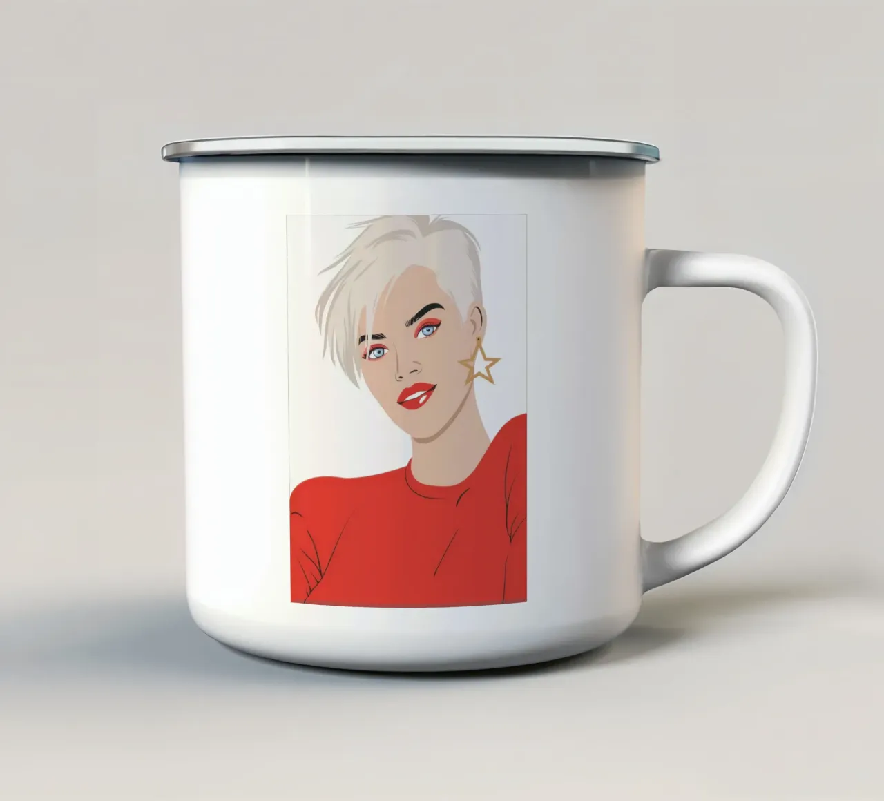 Sguardo radioso e ribelle tazza in smalto da Selene Shade