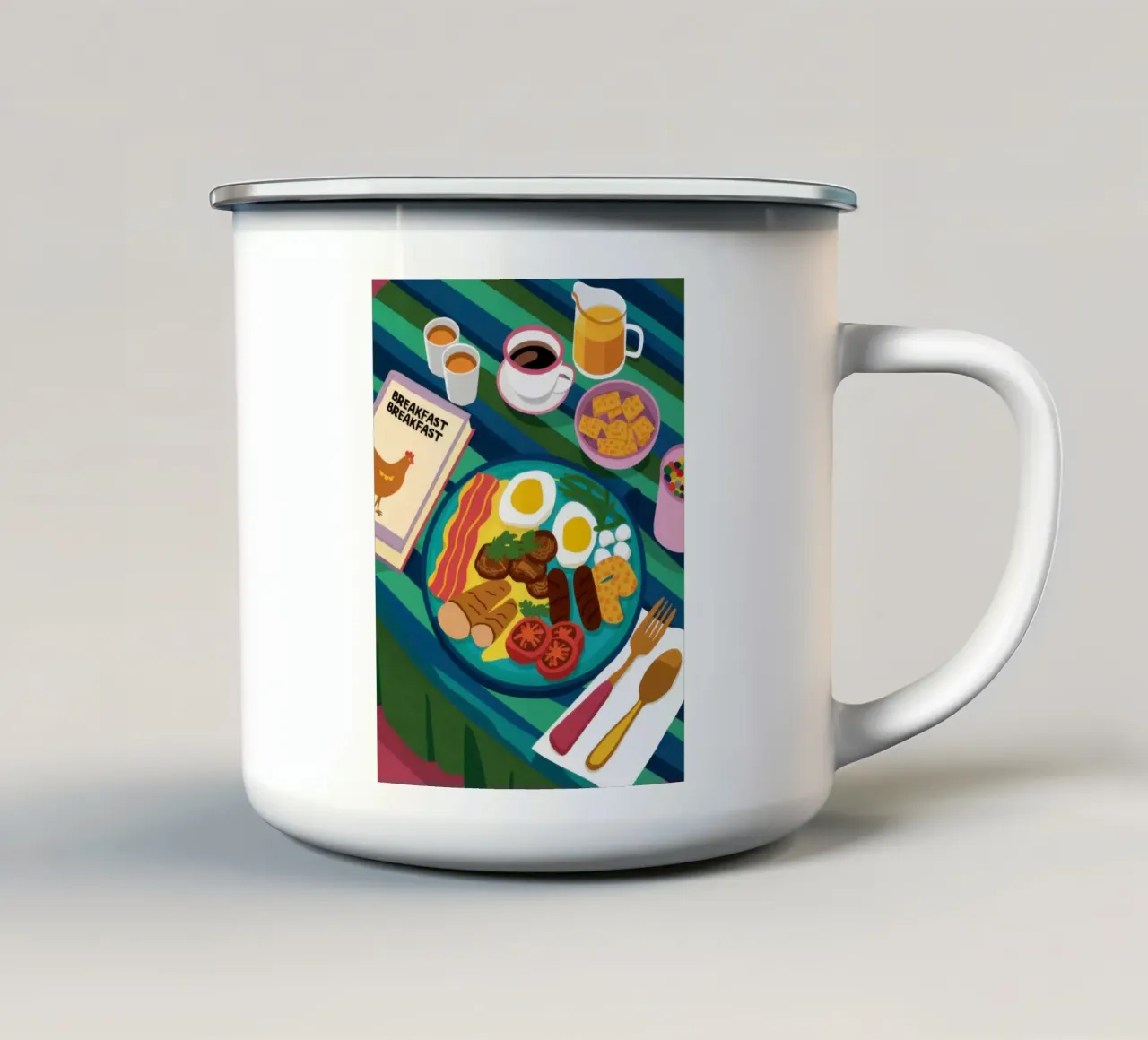 Il piatto completo all'inglese tazza in smalto da Trace Brush