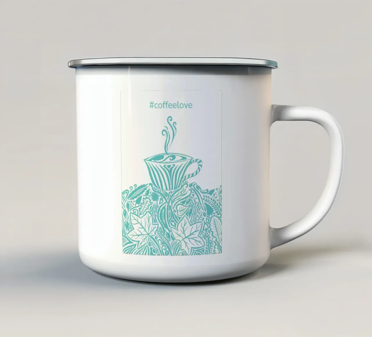 #coffeelove - Türkis tazza in smalto da PaperLine Art