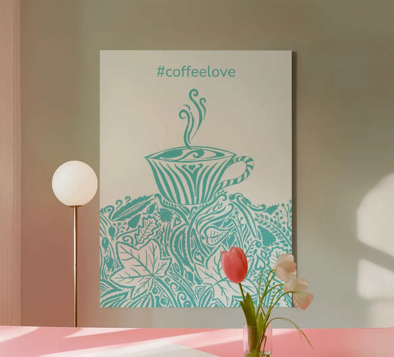 #coffeelove - Türkis tela con Cornice a cassetta da PaperLine Art