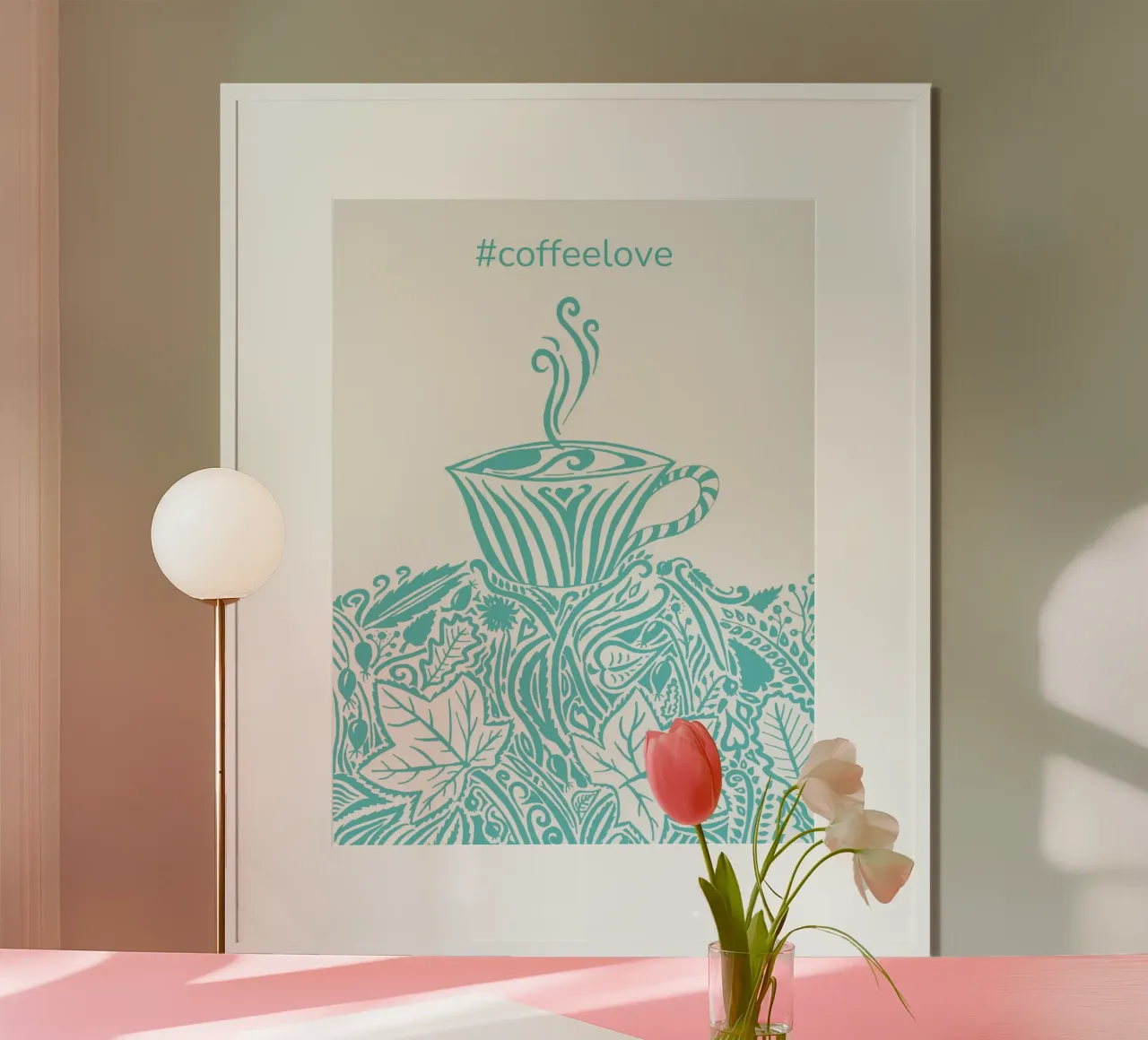 #coffeelove - Türkis poster da PaperLine Art