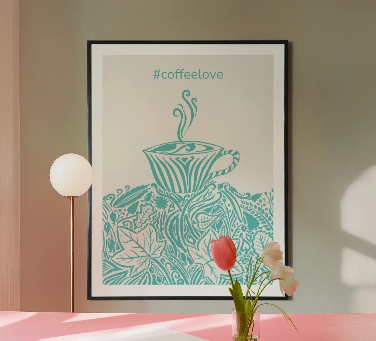 #coffeelove - Türkis poster da PaperLine Art