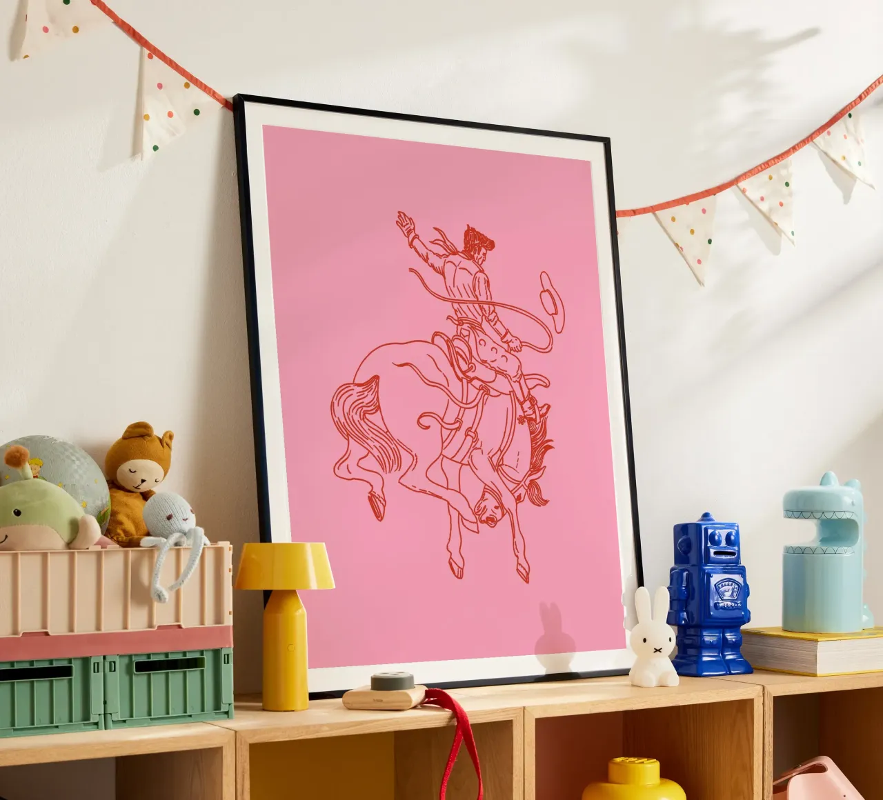 HeeHaw poster con telaio in alluminio da Asha Designs