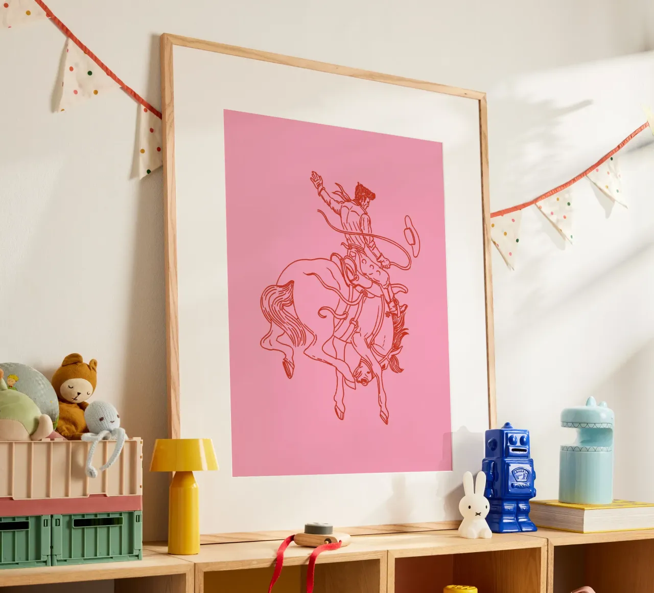 HeeHaw poster con telaio in alluminio da Asha Designs