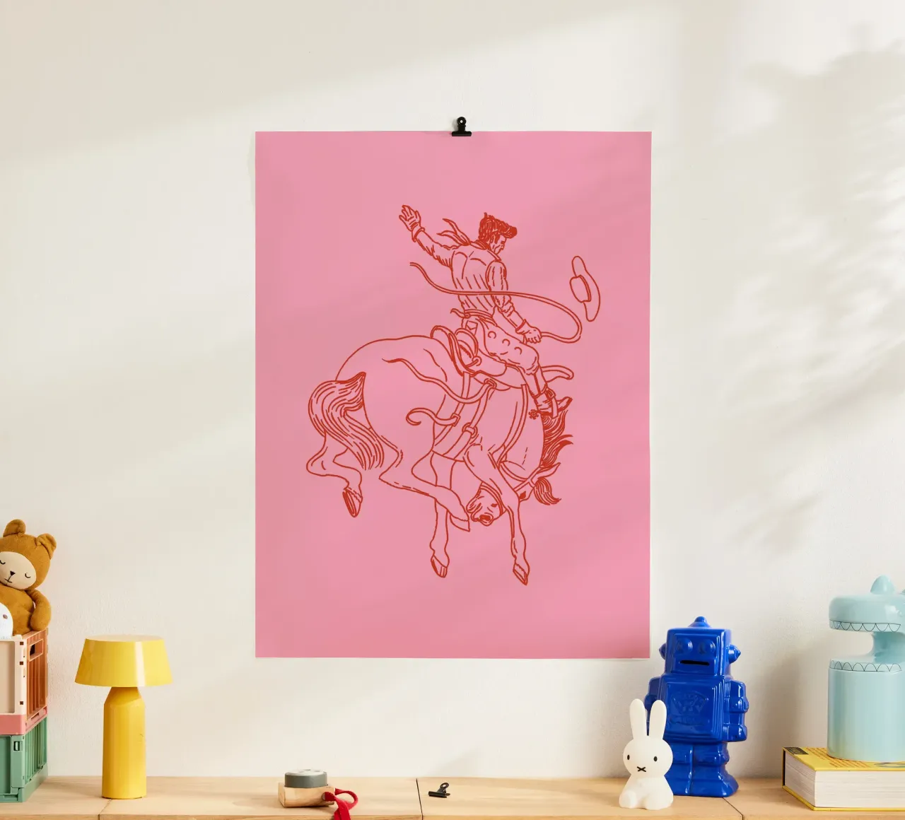 HeeHaw poster con telaio in alluminio da Asha Designs