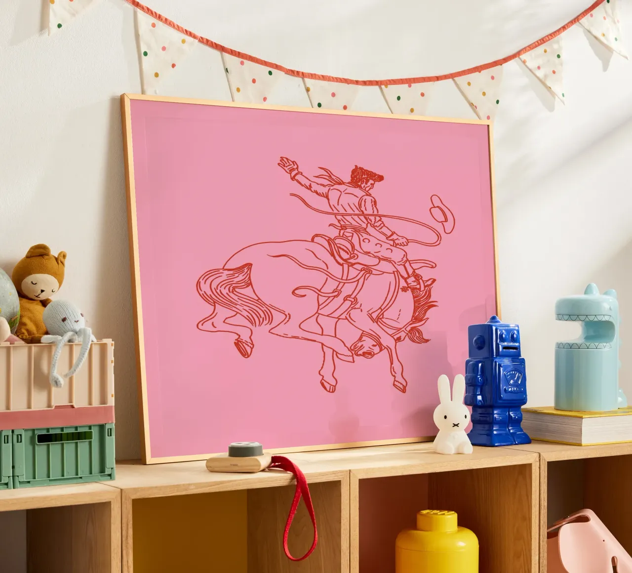 HeeHaw poster con telaio in alluminio da Asha Designs