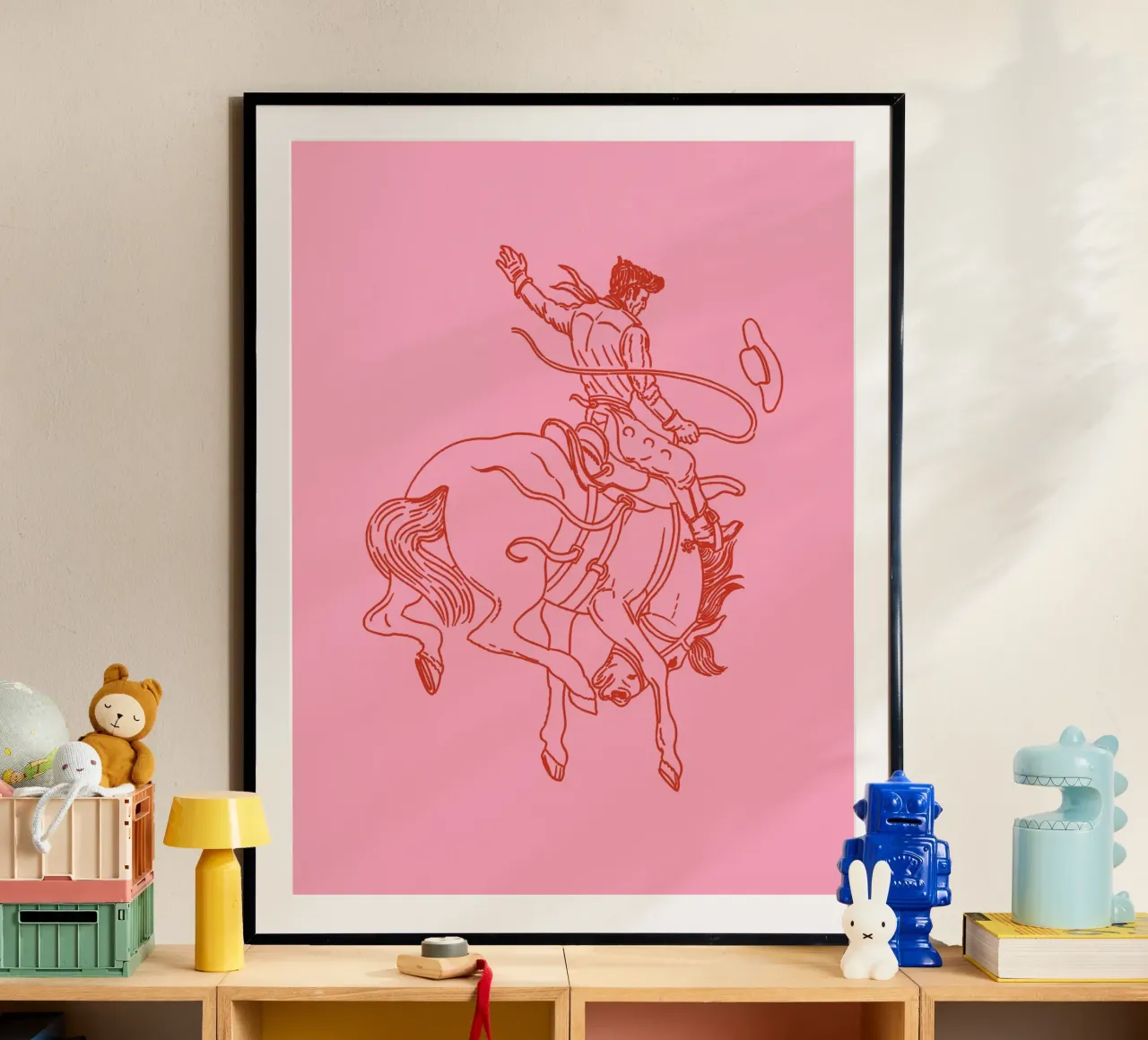 HeeHaw poster con telaio in alluminio da Asha Designs