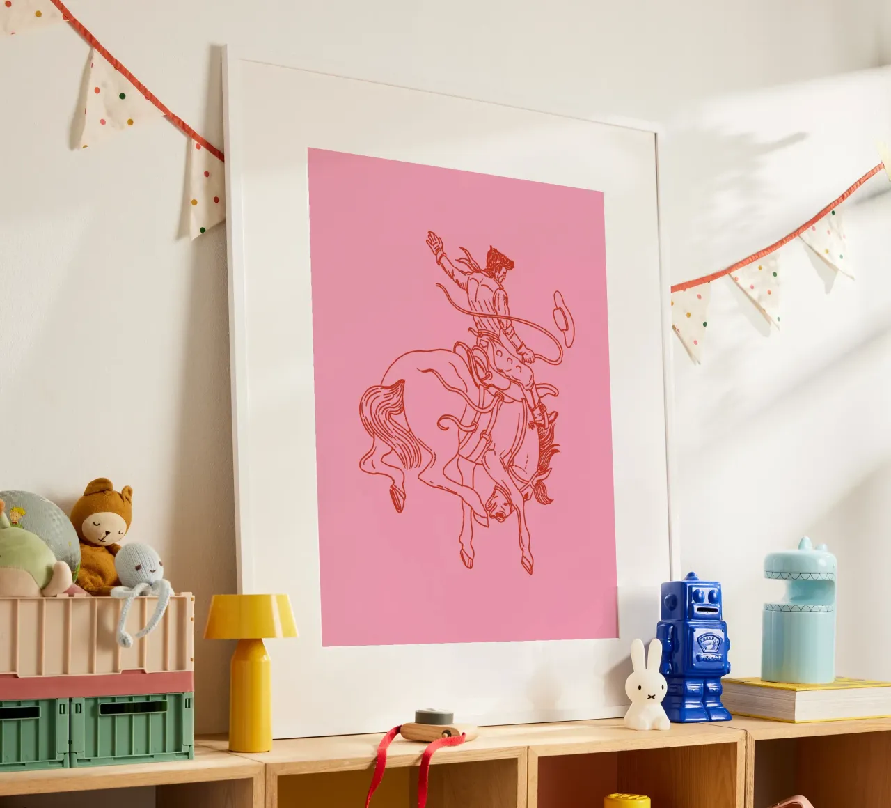 HeeHaw poster con telaio in alluminio da Asha Designs