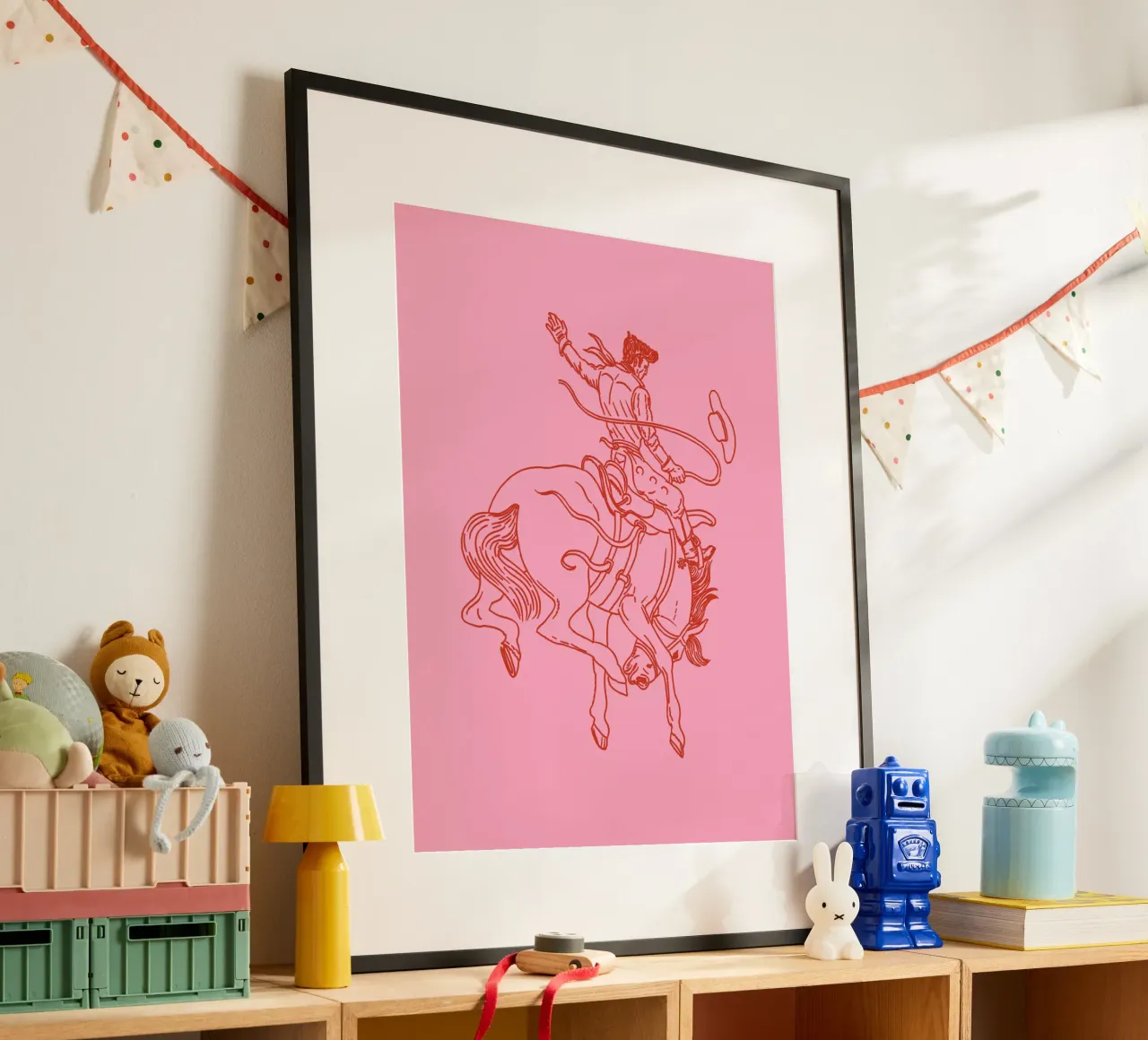 HeeHaw poster con telaio in alluminio da Asha Designs