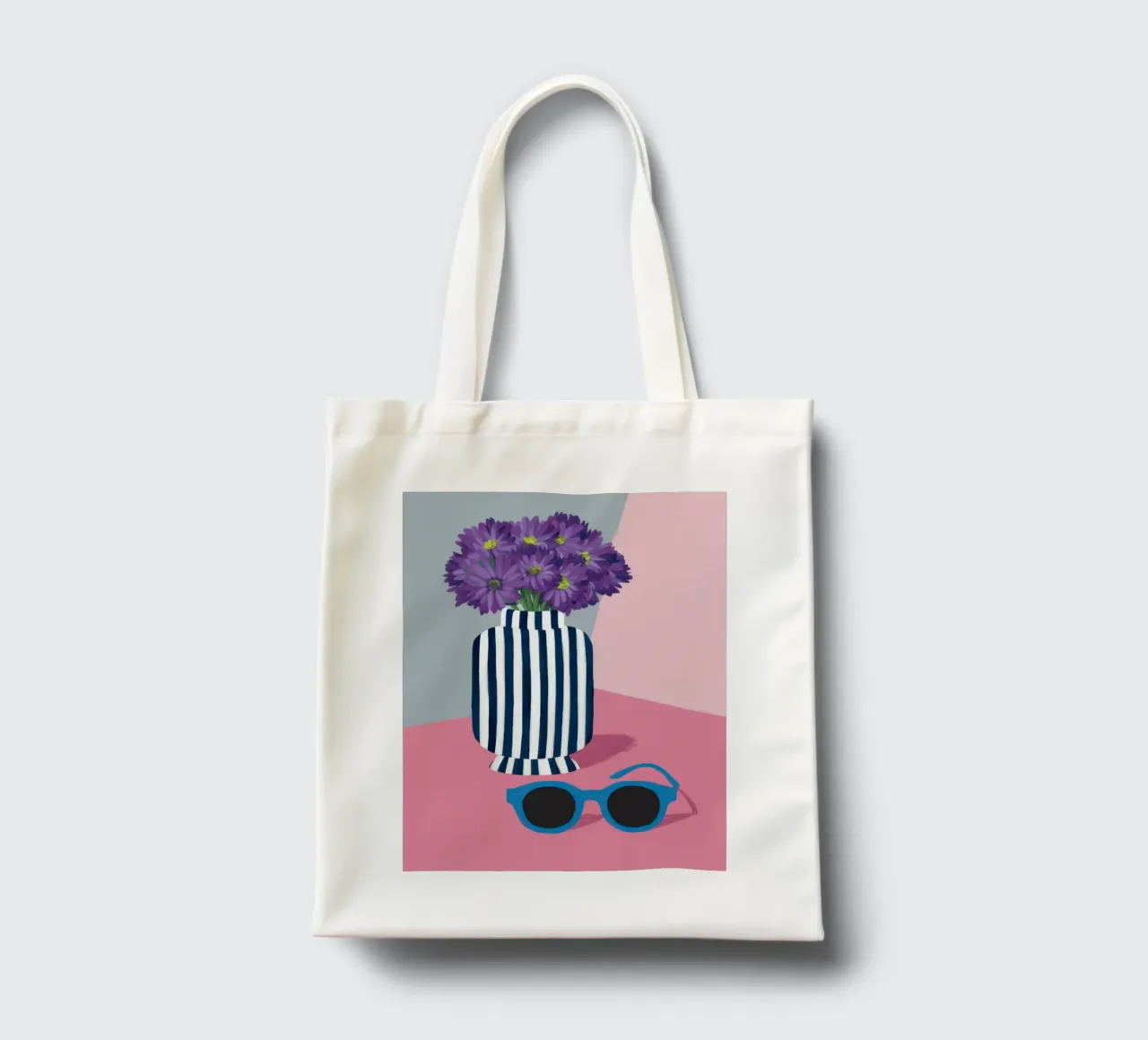 Violette in vaso a righe borsa in juta da Irish Strokes