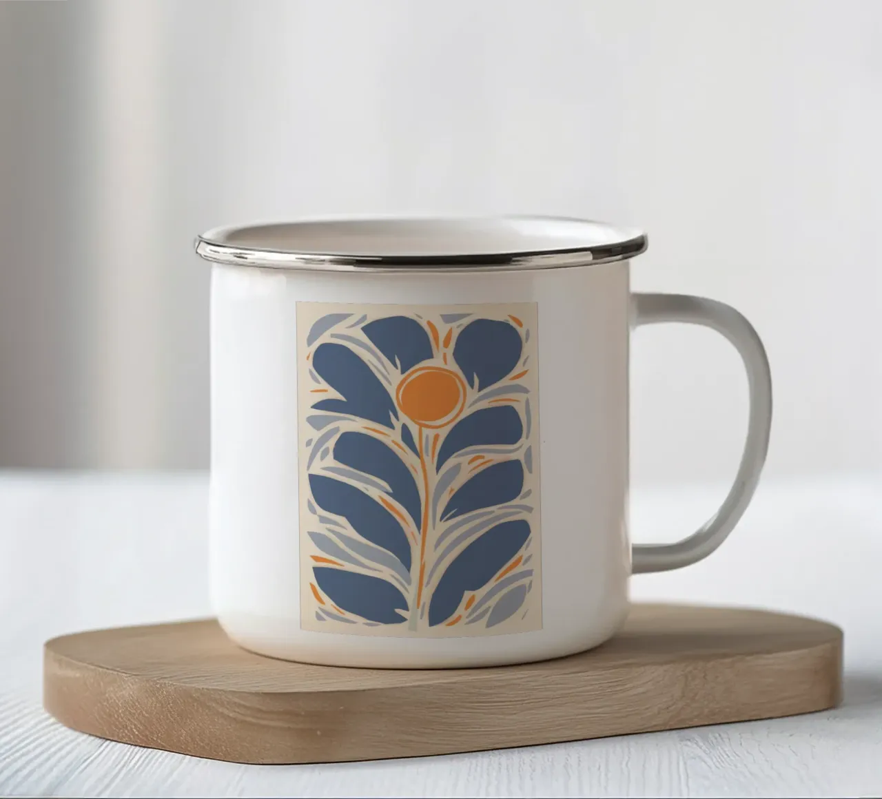 Fiore solare semplice tazza in smalto da Mark Solaria