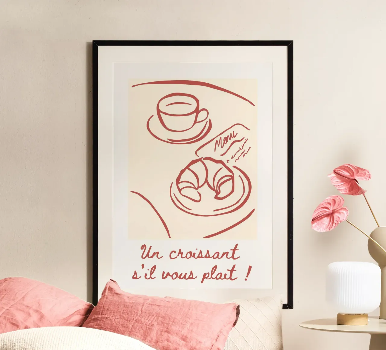 Un croissant s'il vous plait poster con telaio in legno da RS LAB STUDIO