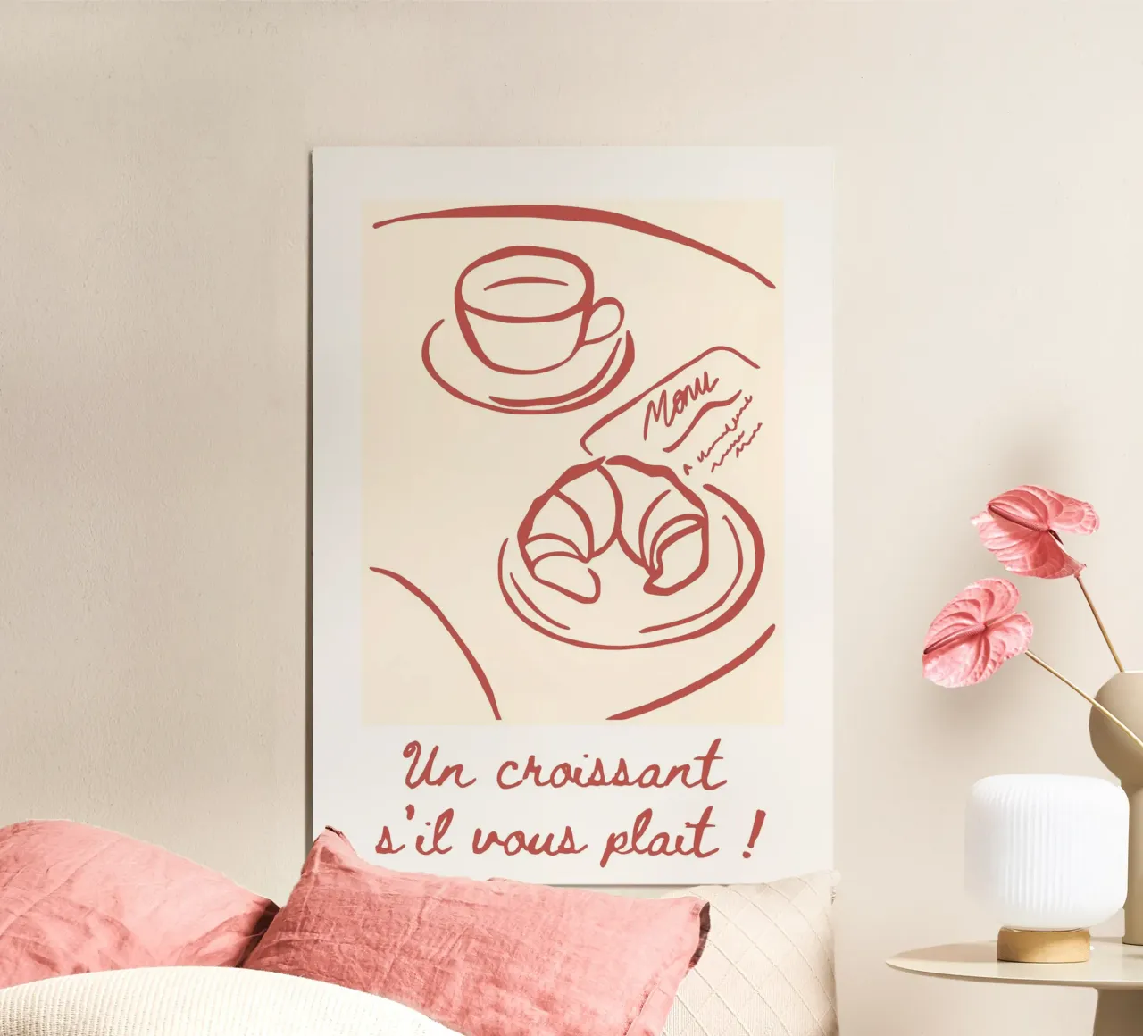 Un croissant s'il vous plait poster con telaio in legno da RS LAB STUDIO