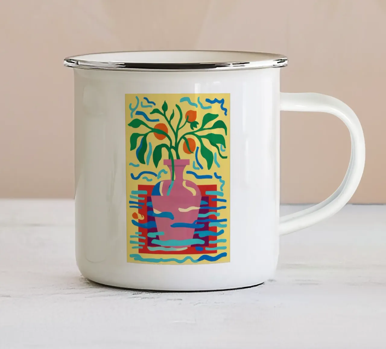 Rapsodia a fiore vibrante tazza in smalto da Selene Shade
