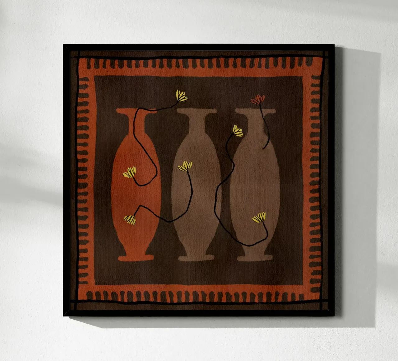 Out-of-Vase Blooms 5 poster con telaio in plastica da Shatha Al Dafai