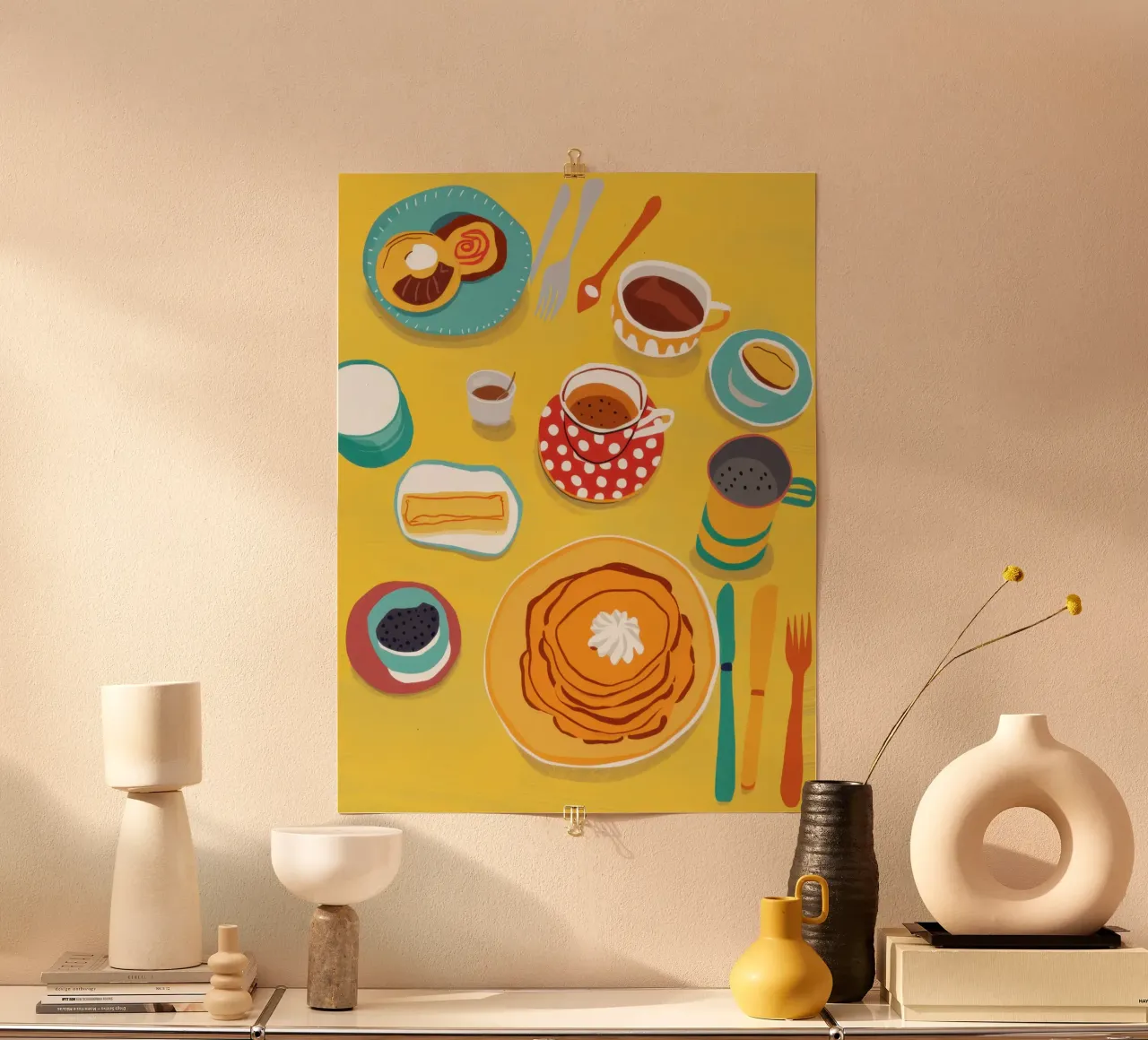 Diffusione del mattino d'oro poster con telaio in alluminio da Selene Shade