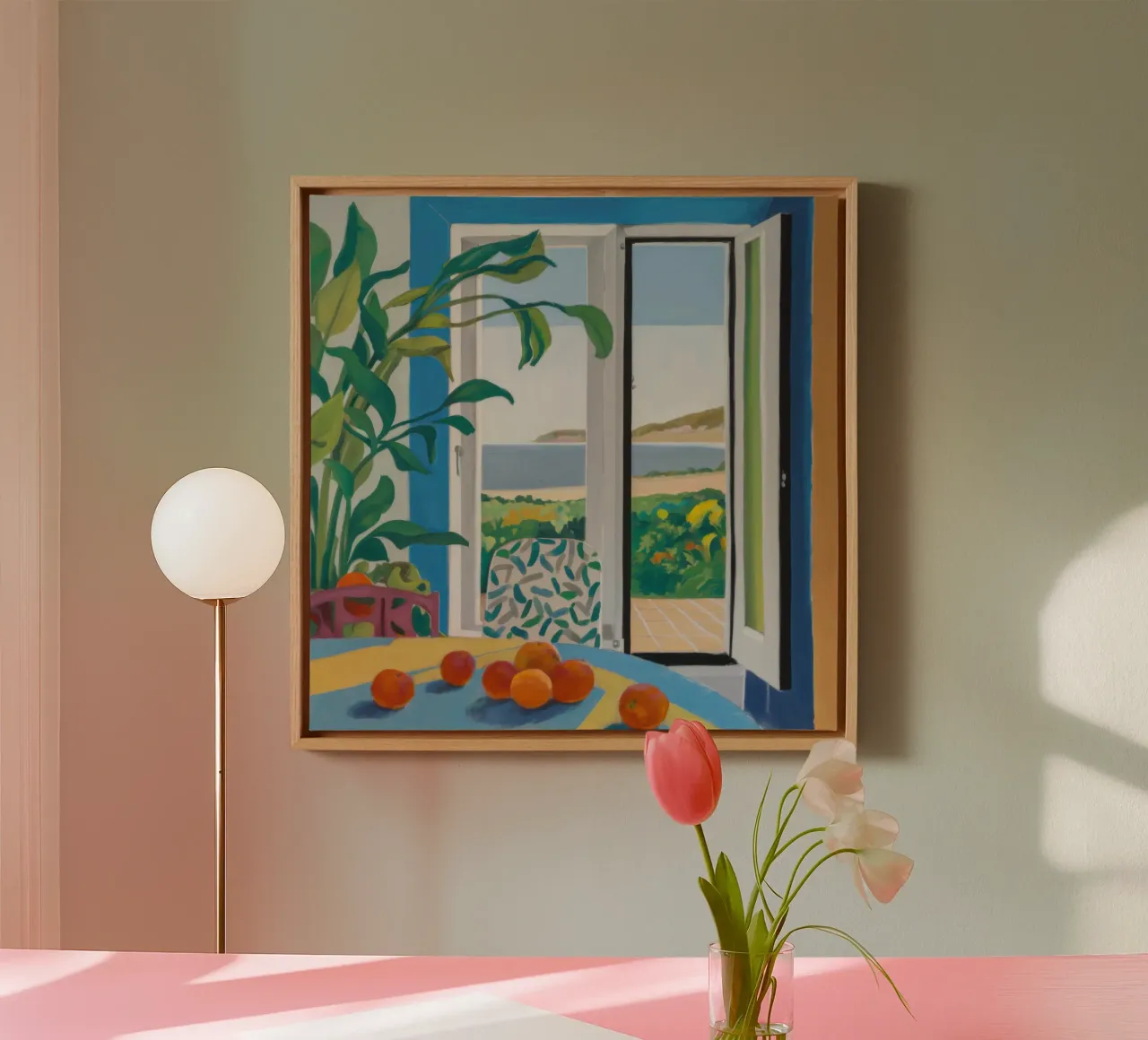 Window to the Sea canvas with Floater frame by Luna Aura