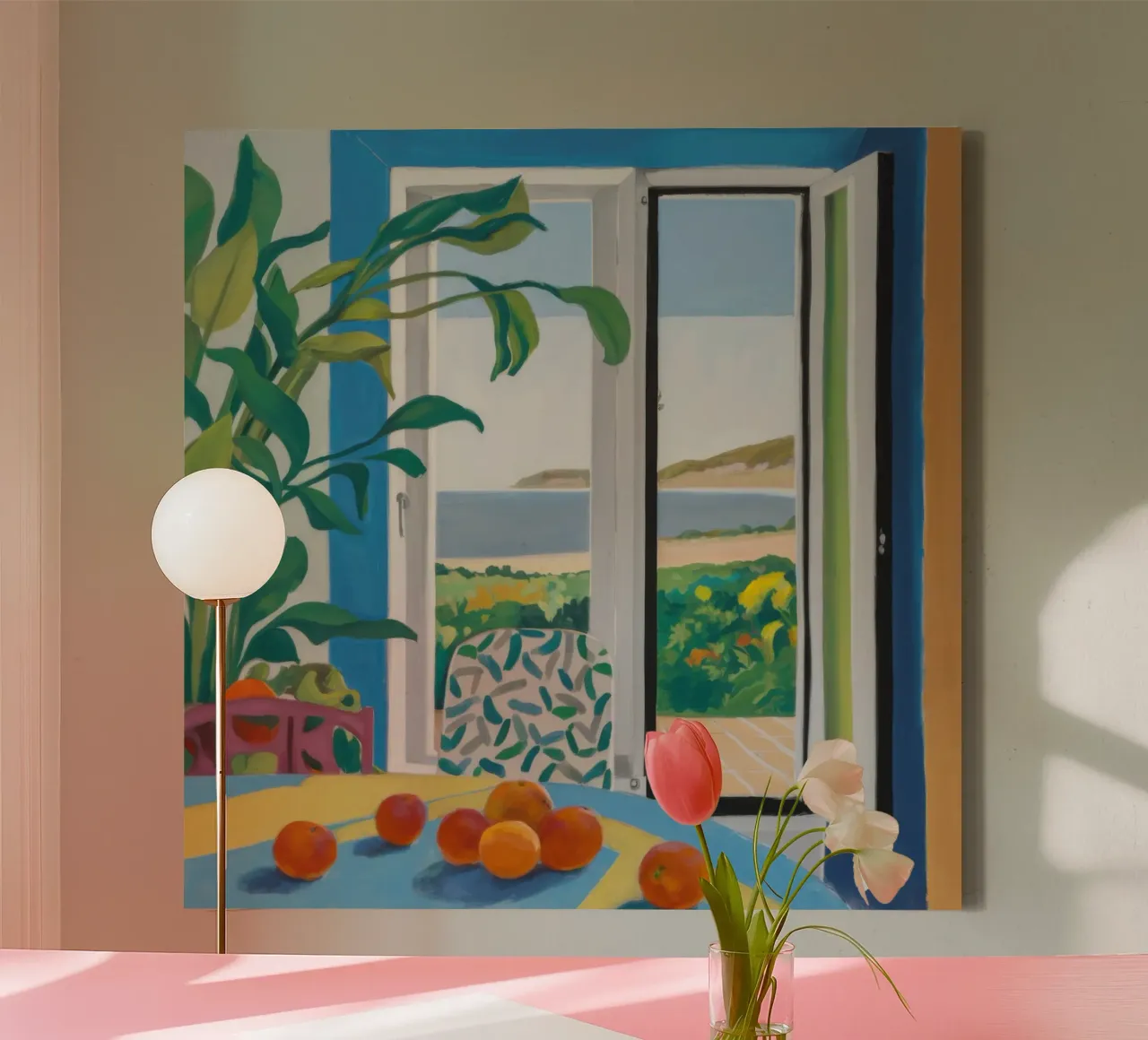 Window to the Sea canvas with Floater frame by Luna Aura